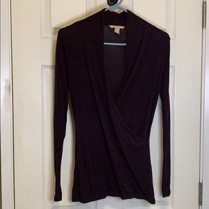 Purple Open Front Long Sleeve Shirt